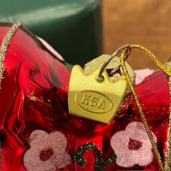 Kurt Adler Noble Gems Glass Saddle with Flowers Ornament NWT - Picture 6 of 9